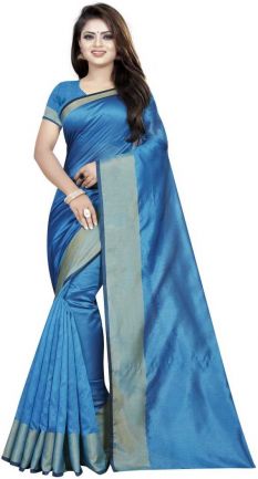 Divyanka New Trendy Fashion Suti Cotton Saree ( SC-LP-LIGHT BLUE )