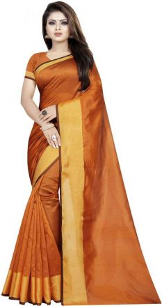 Divyanka New Trendy Fashion Suti Cotton Saree ( SC-LP-ORANGE )