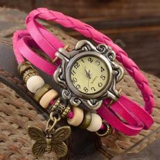 SCK Dori Pink Leather Bracelet Type Watch for Women